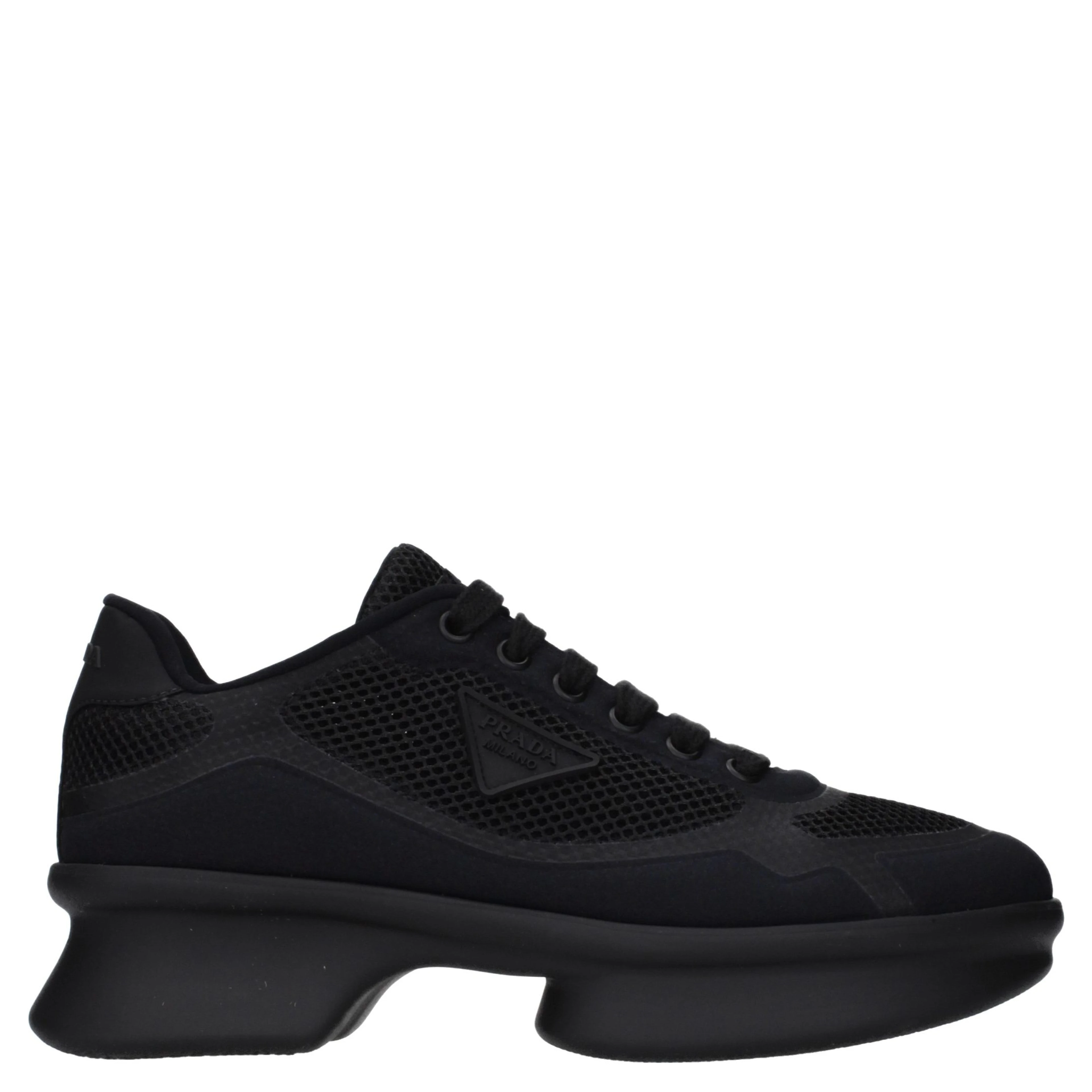 Black Fabric Low Top Sneakers