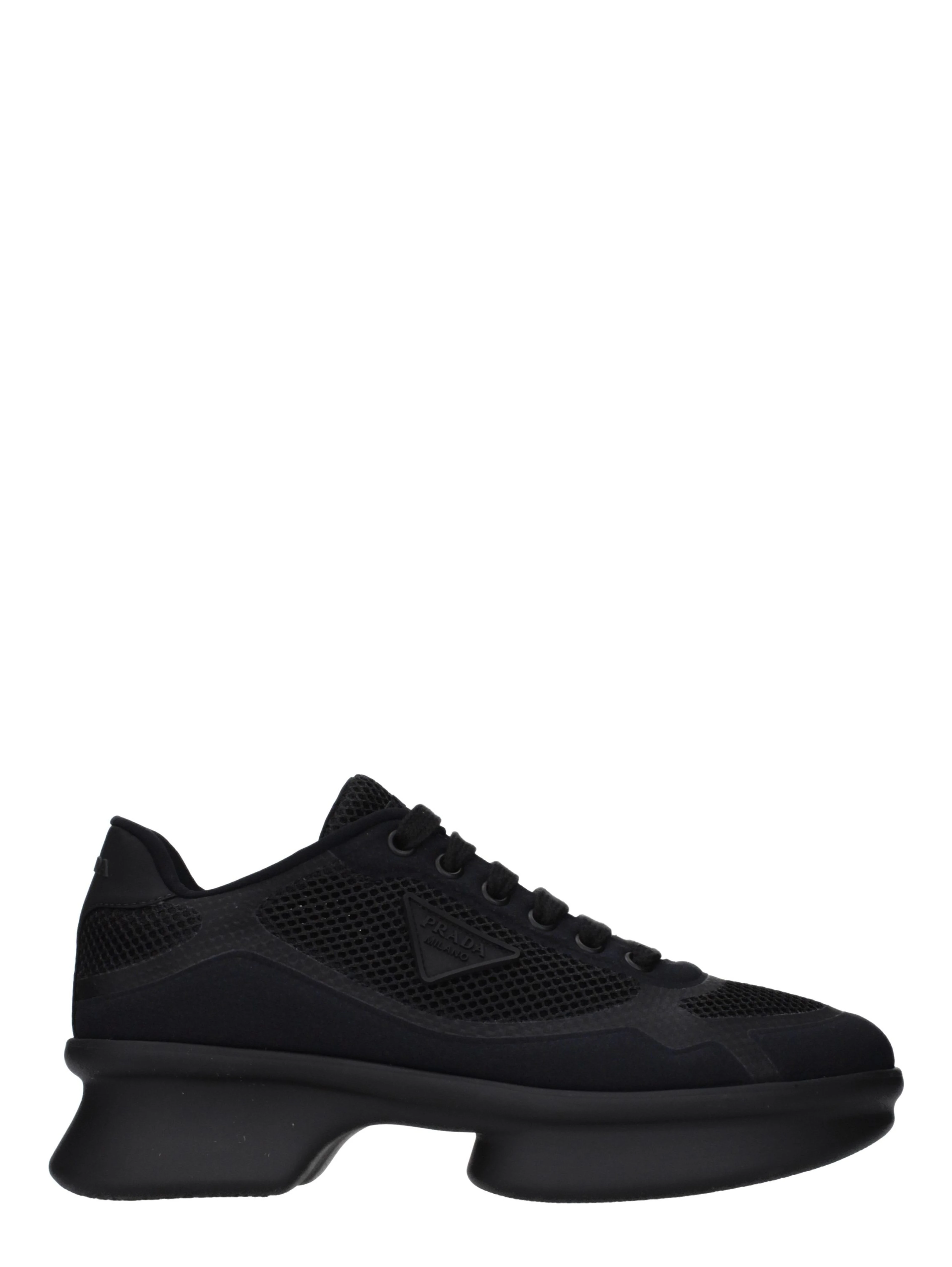 Black Fabric Low Top Sneakers
