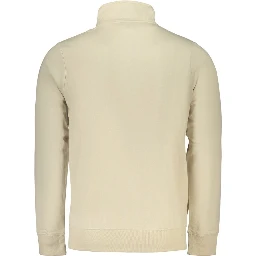 Beige Cotton Men Sweatshirt