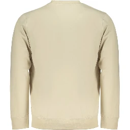 Beige Cotton Men Sweatshirt