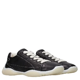Black Leather Sneakers