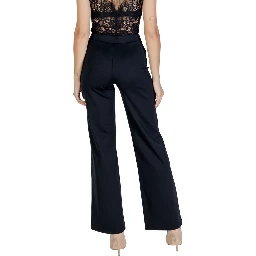 Black Polyamide Flared Pants