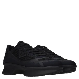 Black Fabric Low Top Sneakers