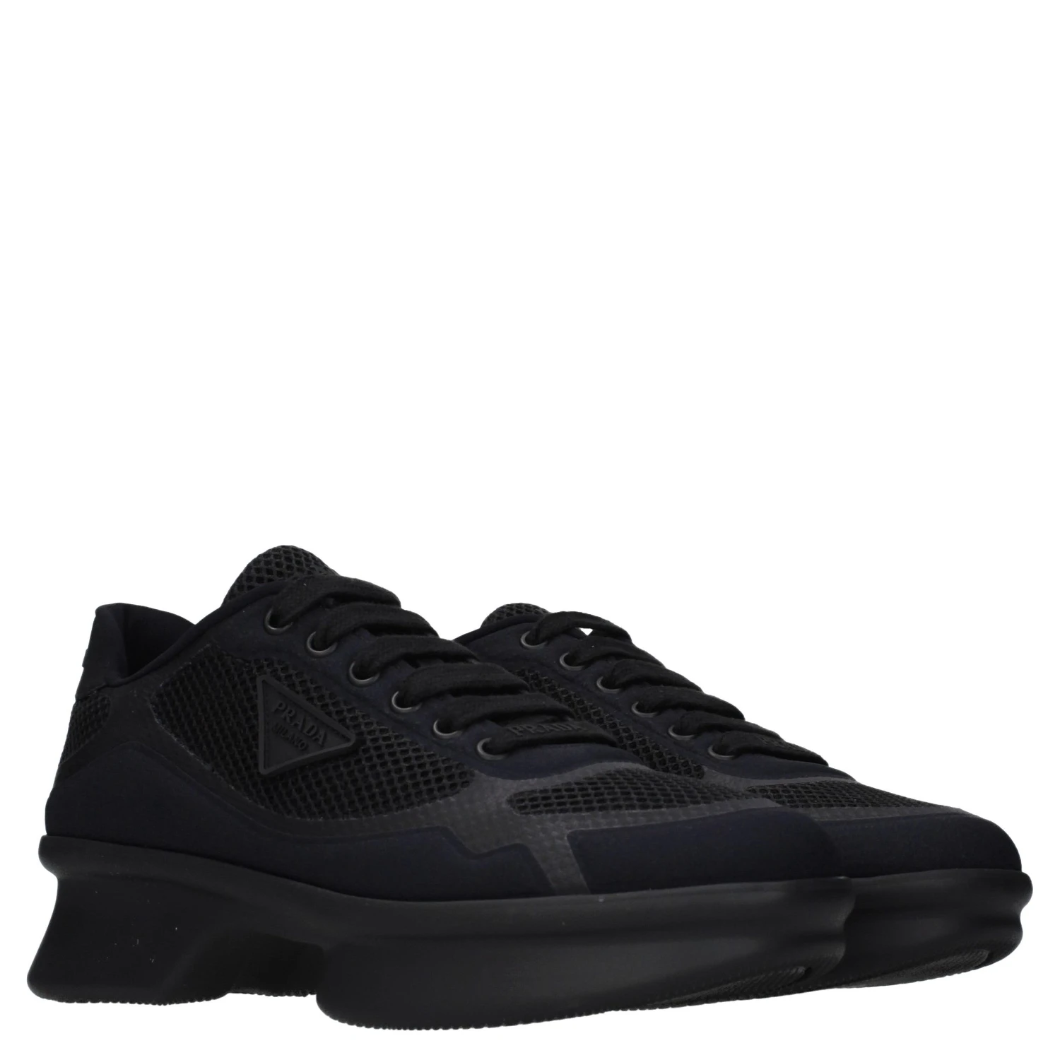 Black Fabric Low Top Sneakers