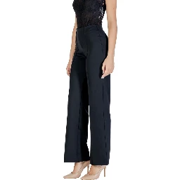 Black Polyamide Flared Pants