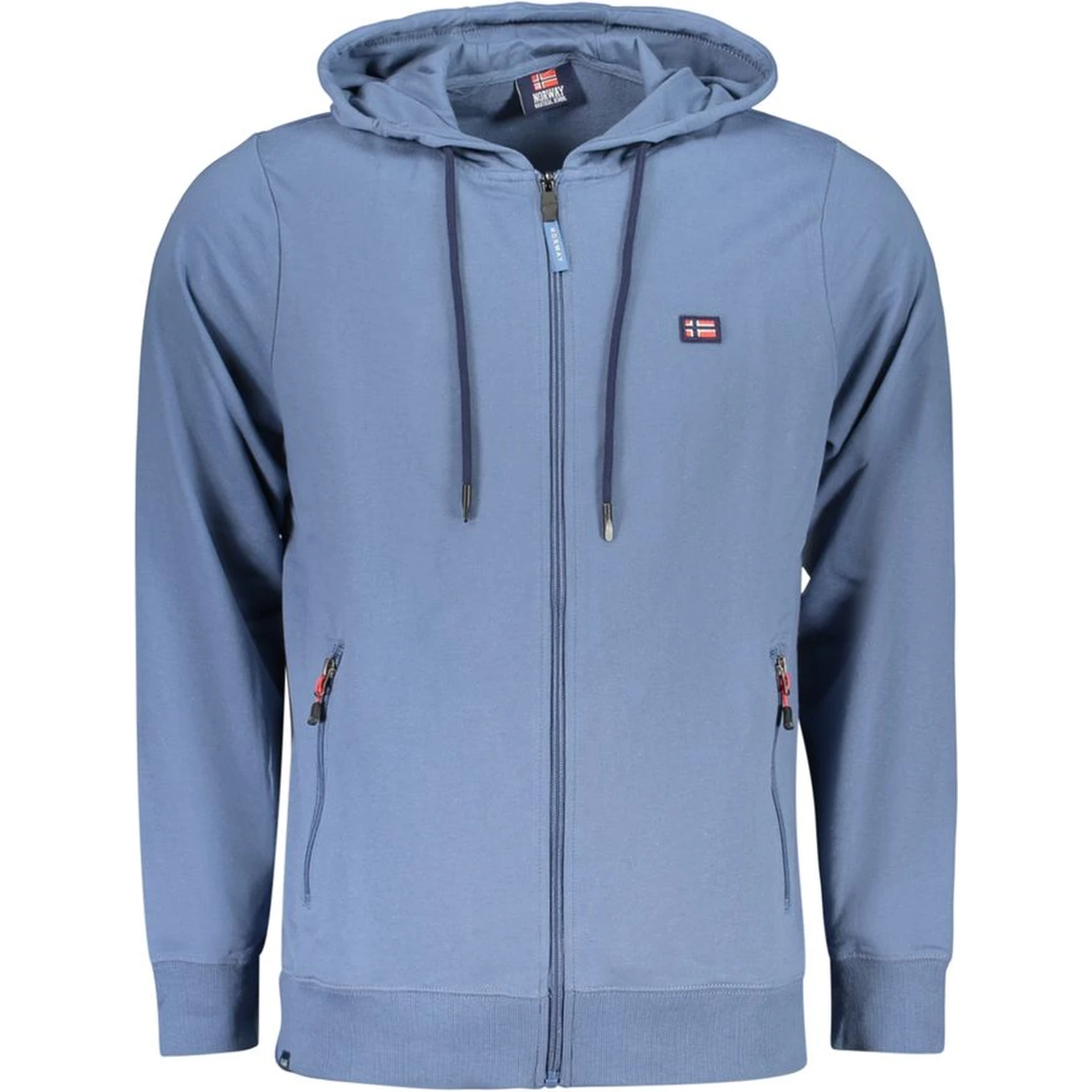 "Blu Cotton Mens Sweatshirt with Hood"