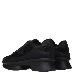 Black Fabric Low Top Sneakers