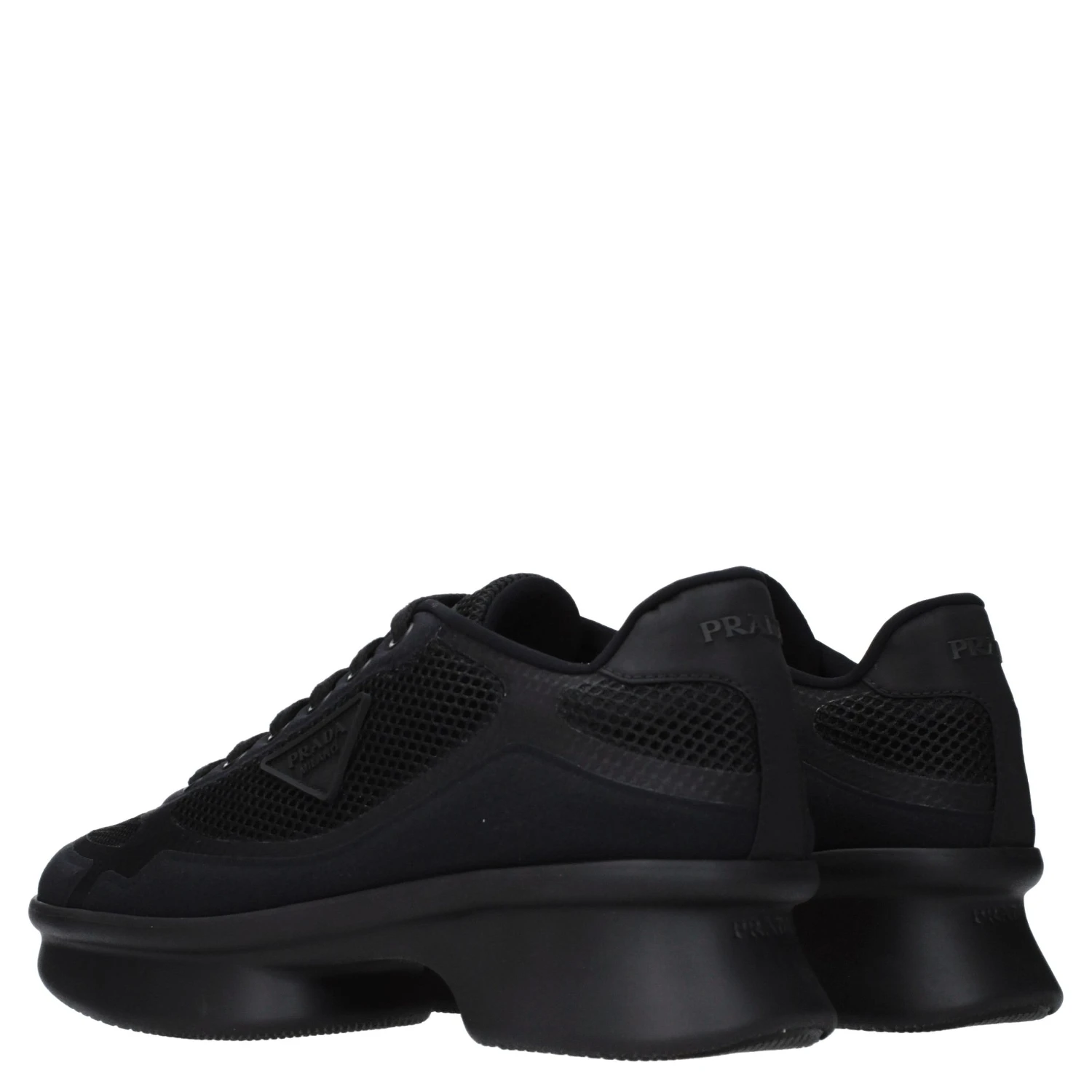 Black Fabric Low Top Sneakers