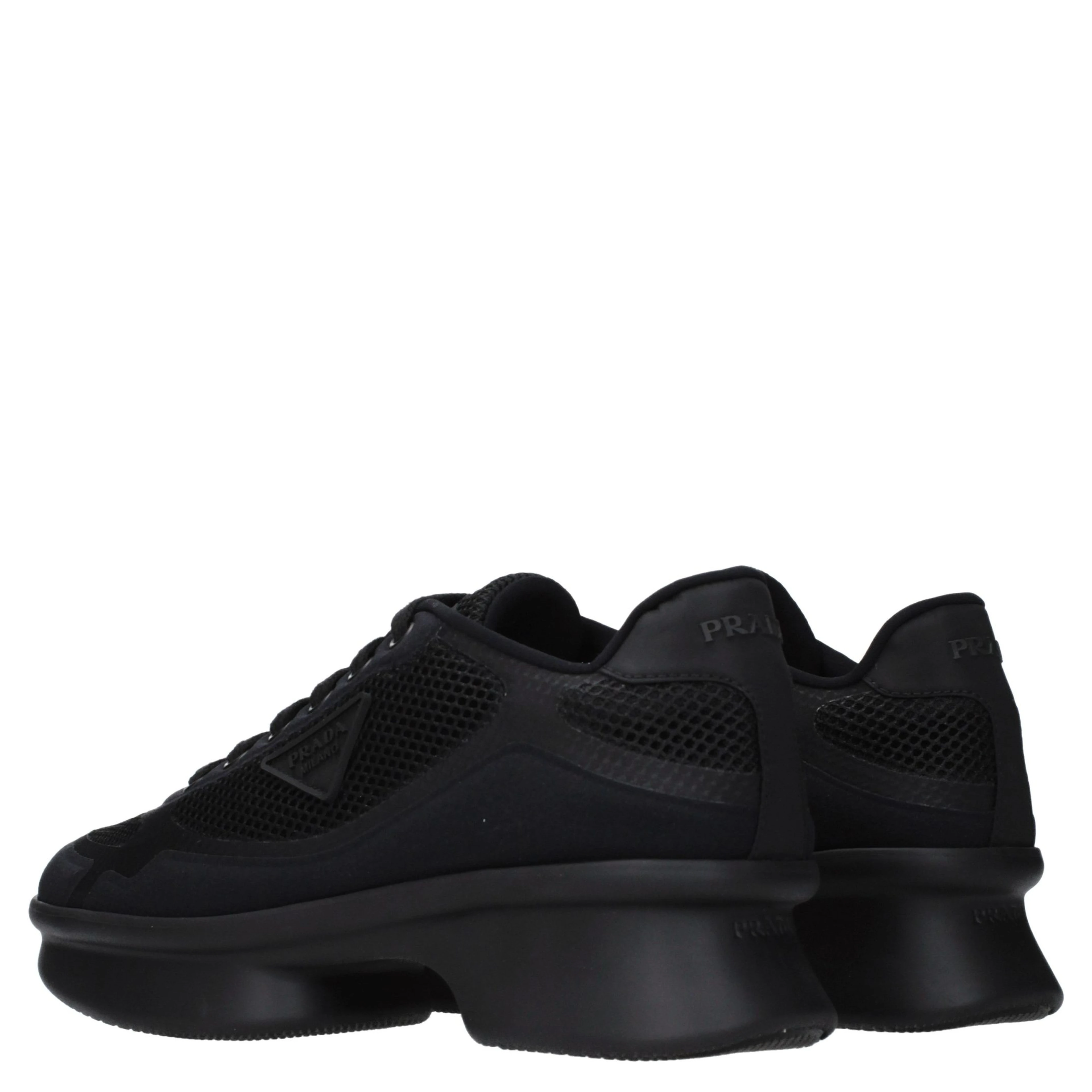 Black Fabric Low Top Sneakers
