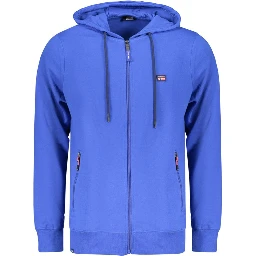 Blue Cotton Men's Hoodie