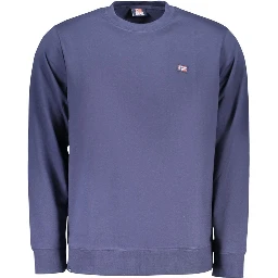 Blue Cotton Men Sweatshirt