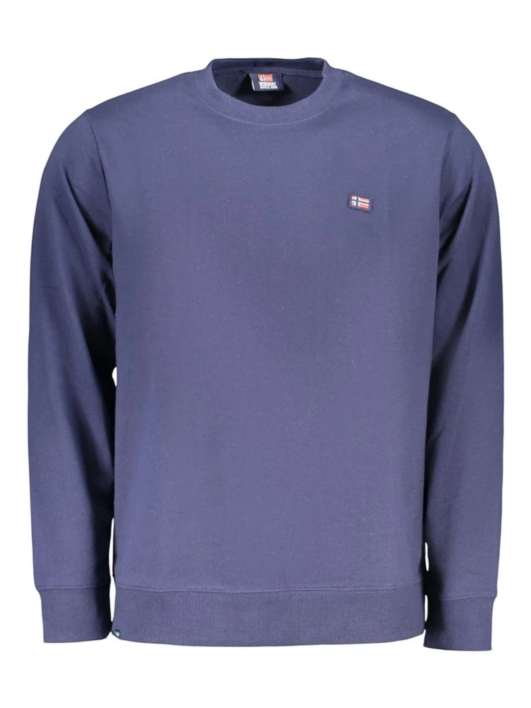 Blue Cotton Men Sweatshirt