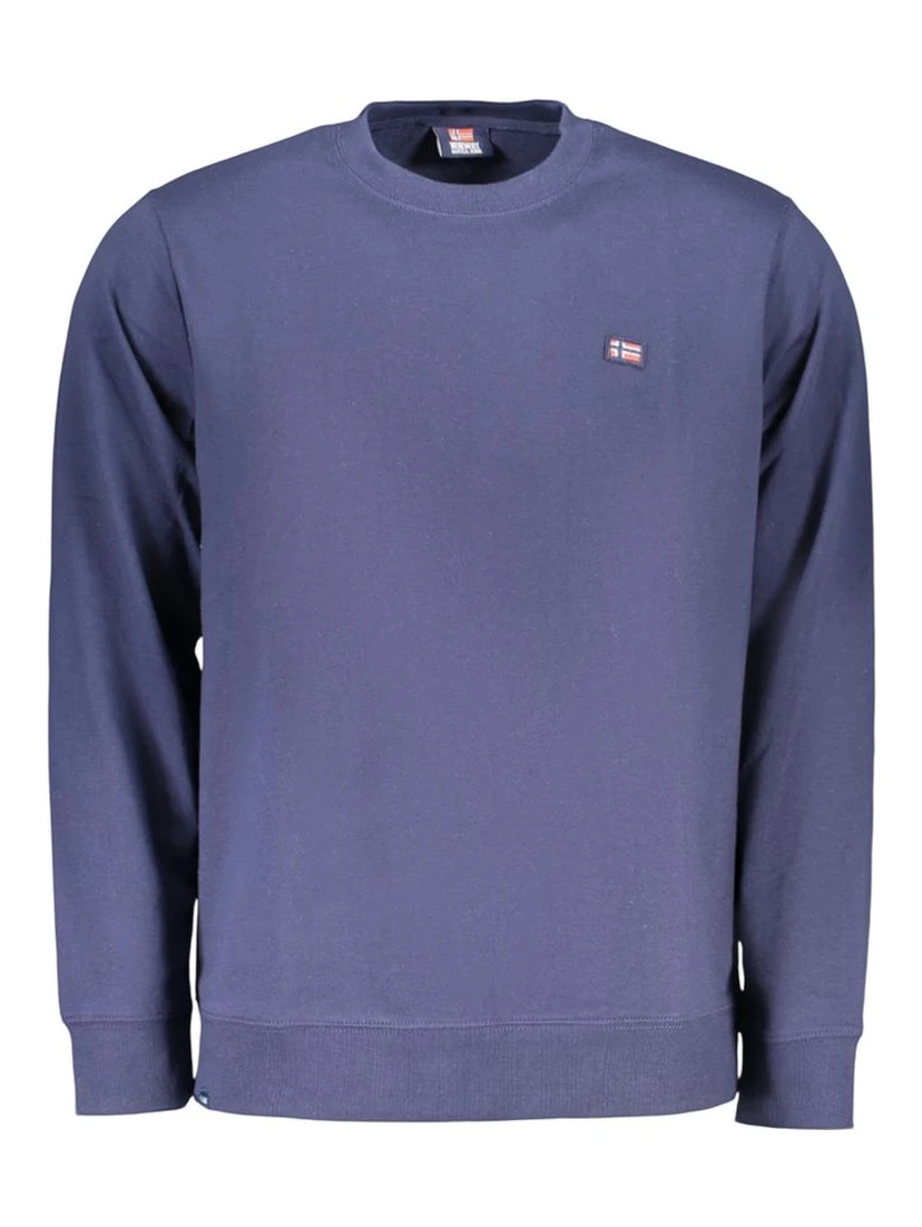 Blue Cotton Men Sweatshirt