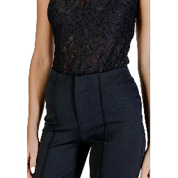 Black Polyamide Flared Pants