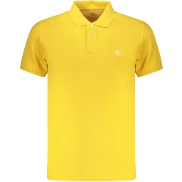 Yellow Cotton Men Polo Shirt