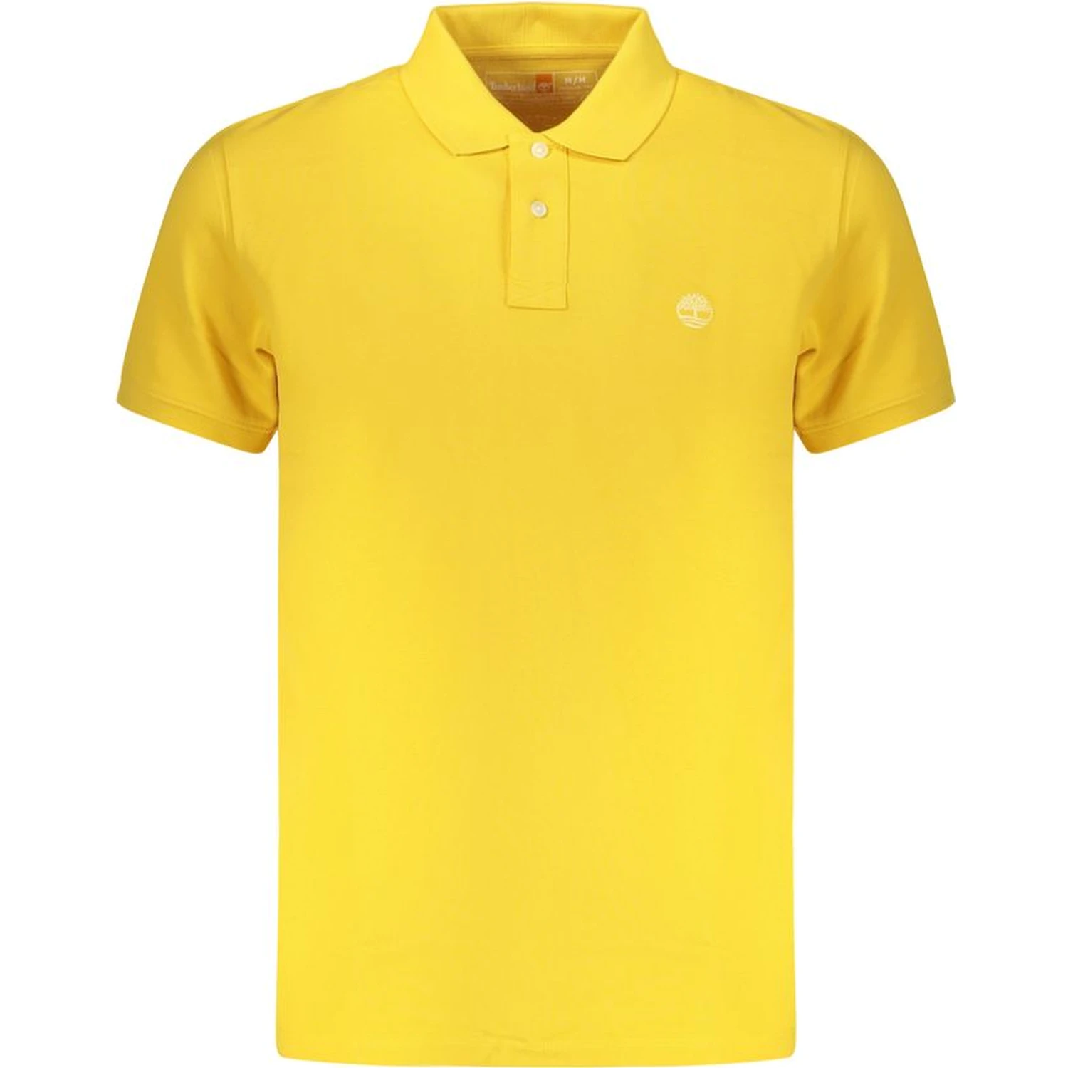 Yellow Cotton Men Polo Shirt