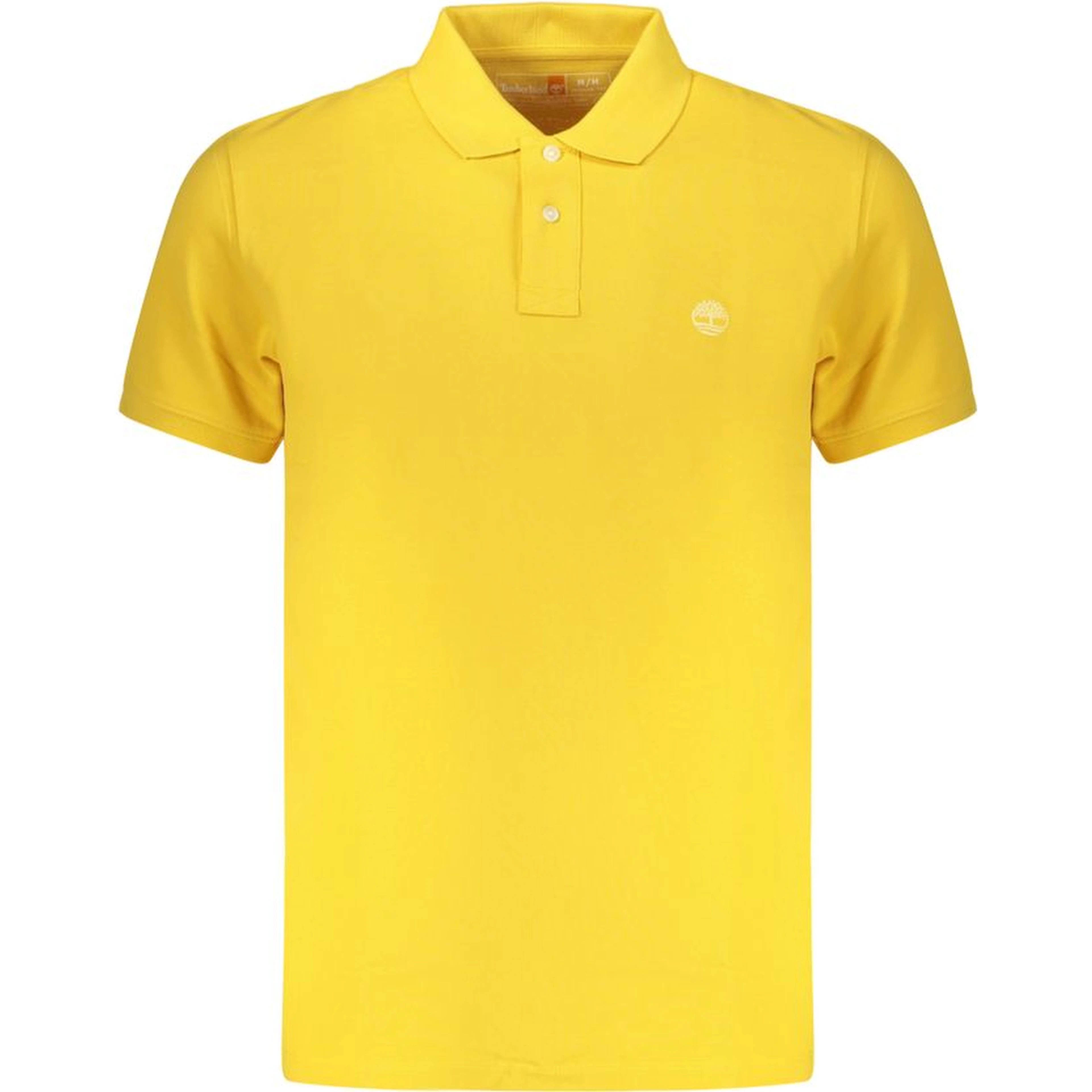 Yellow Cotton Men Polo Shirt