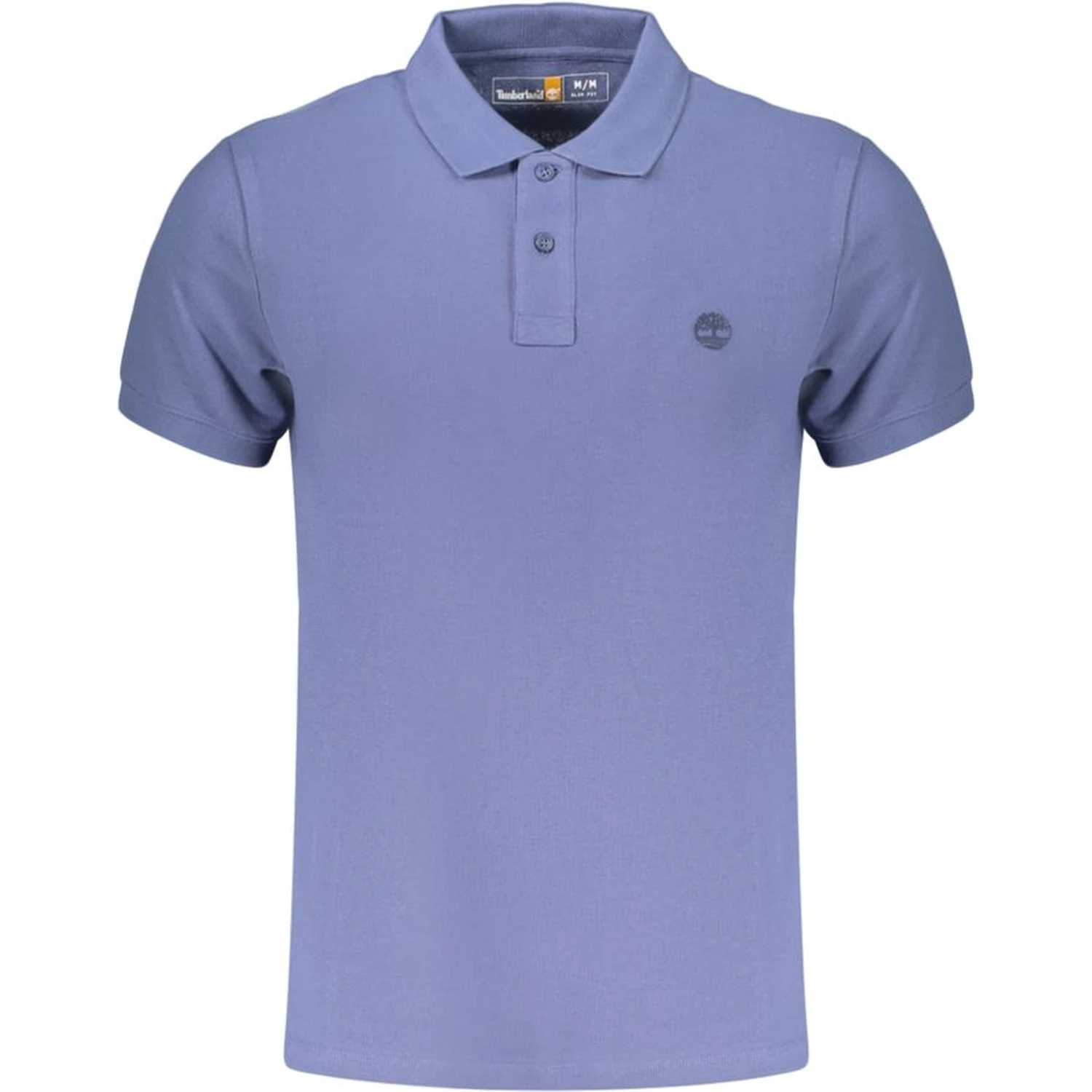 Blue Cotton Men Polo
