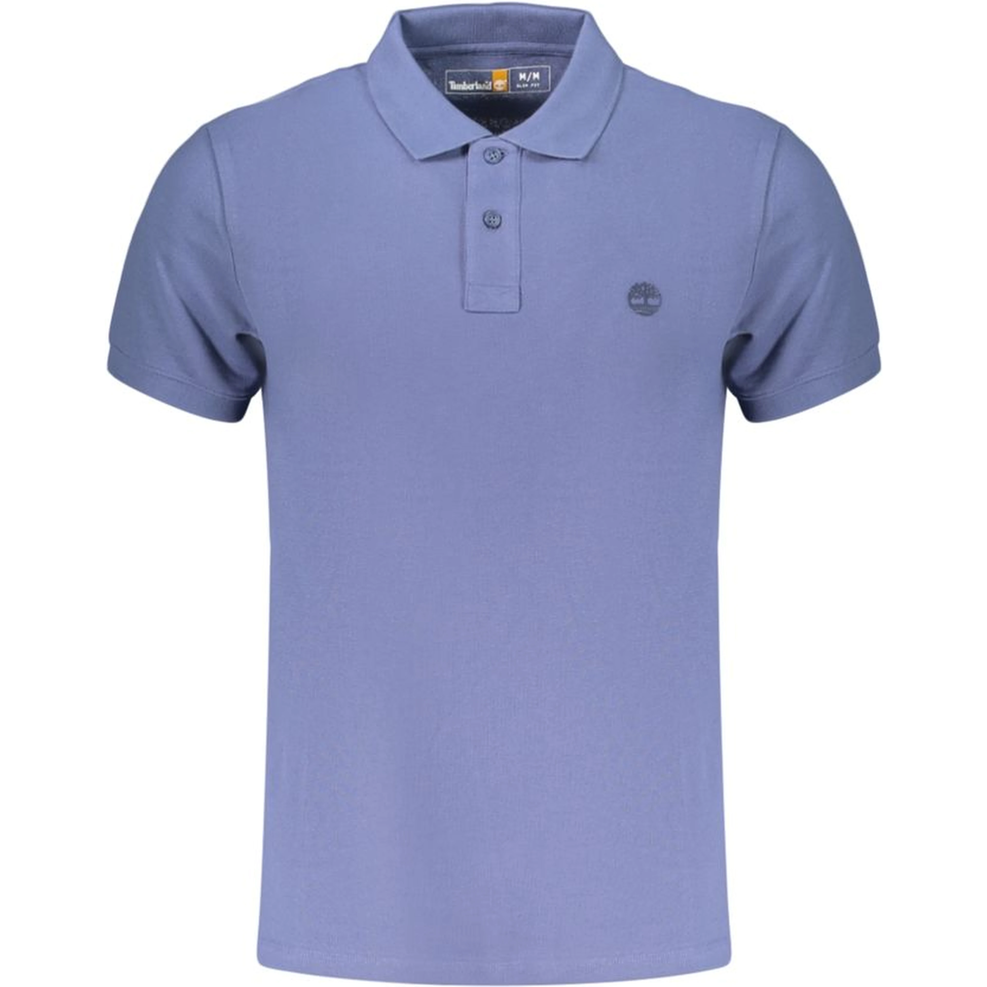 Blue Cotton Men Polo