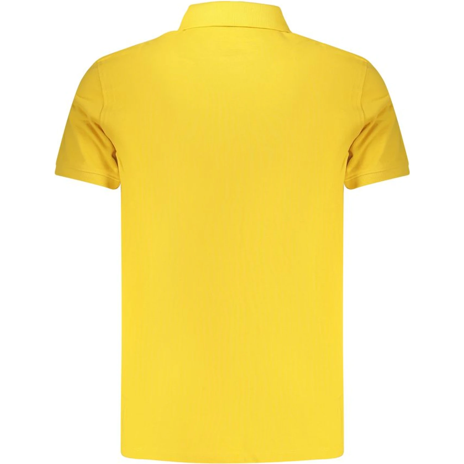 Yellow Cotton Men Polo Shirt