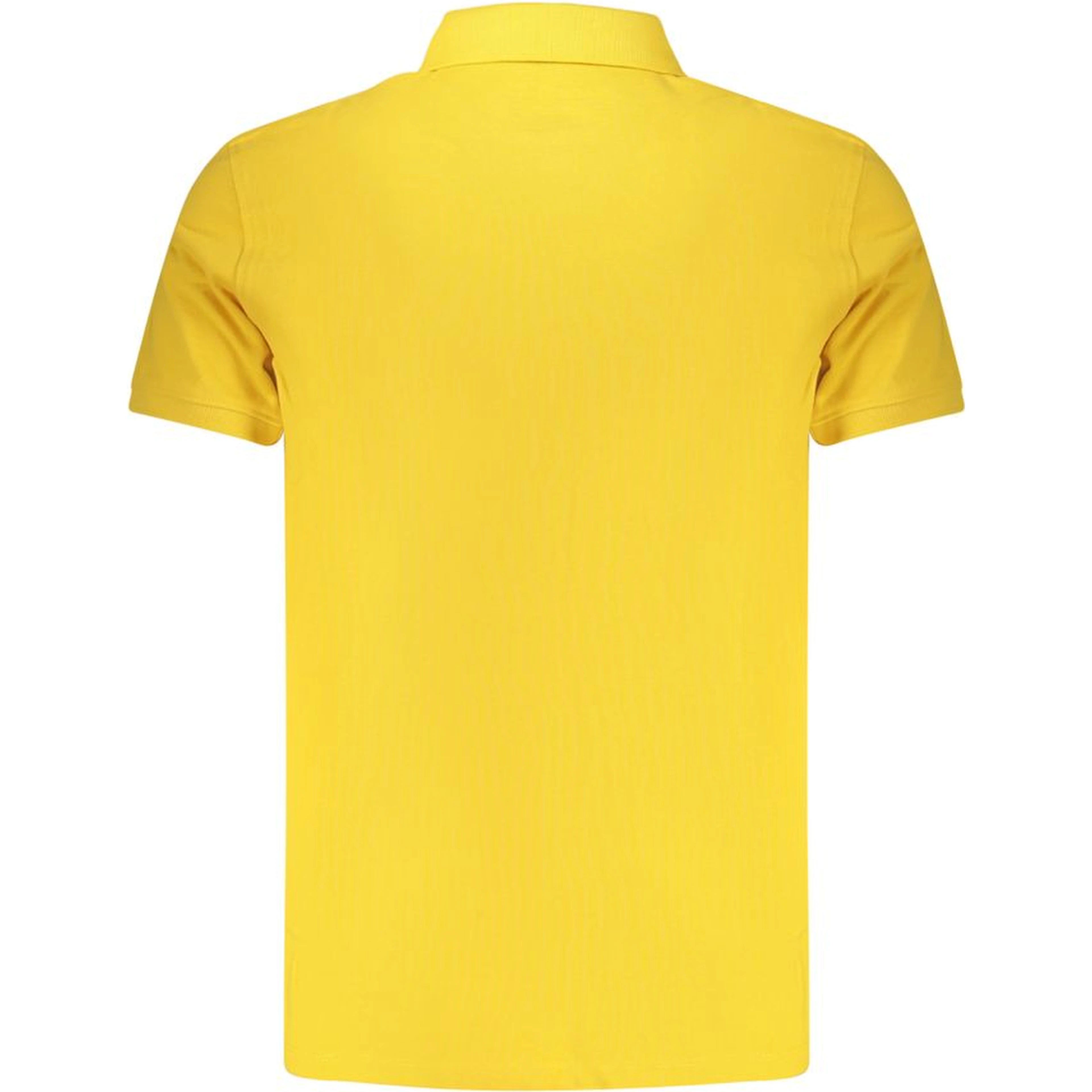Yellow Cotton Men Polo Shirt
