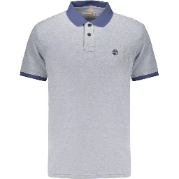 Blue Cotton Men's Polo Shirt