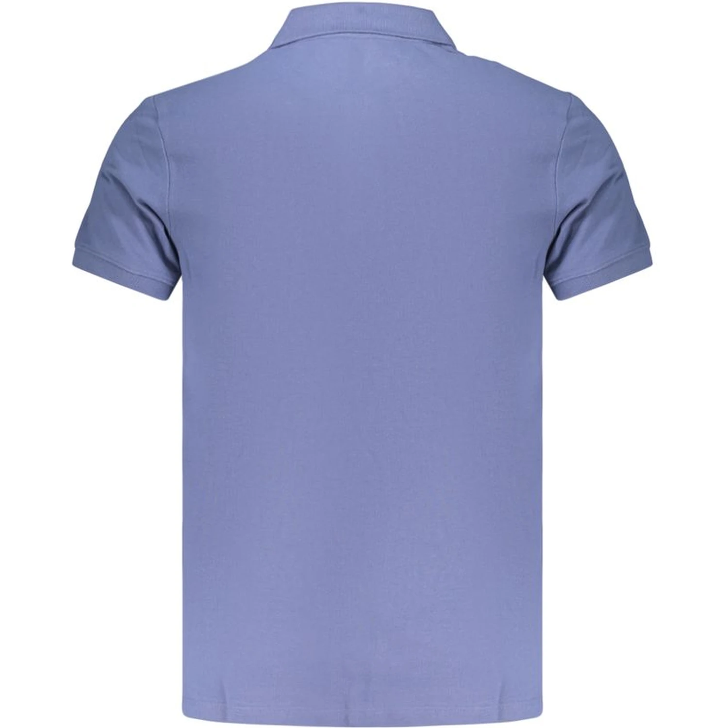 Blue Cotton Men Polo