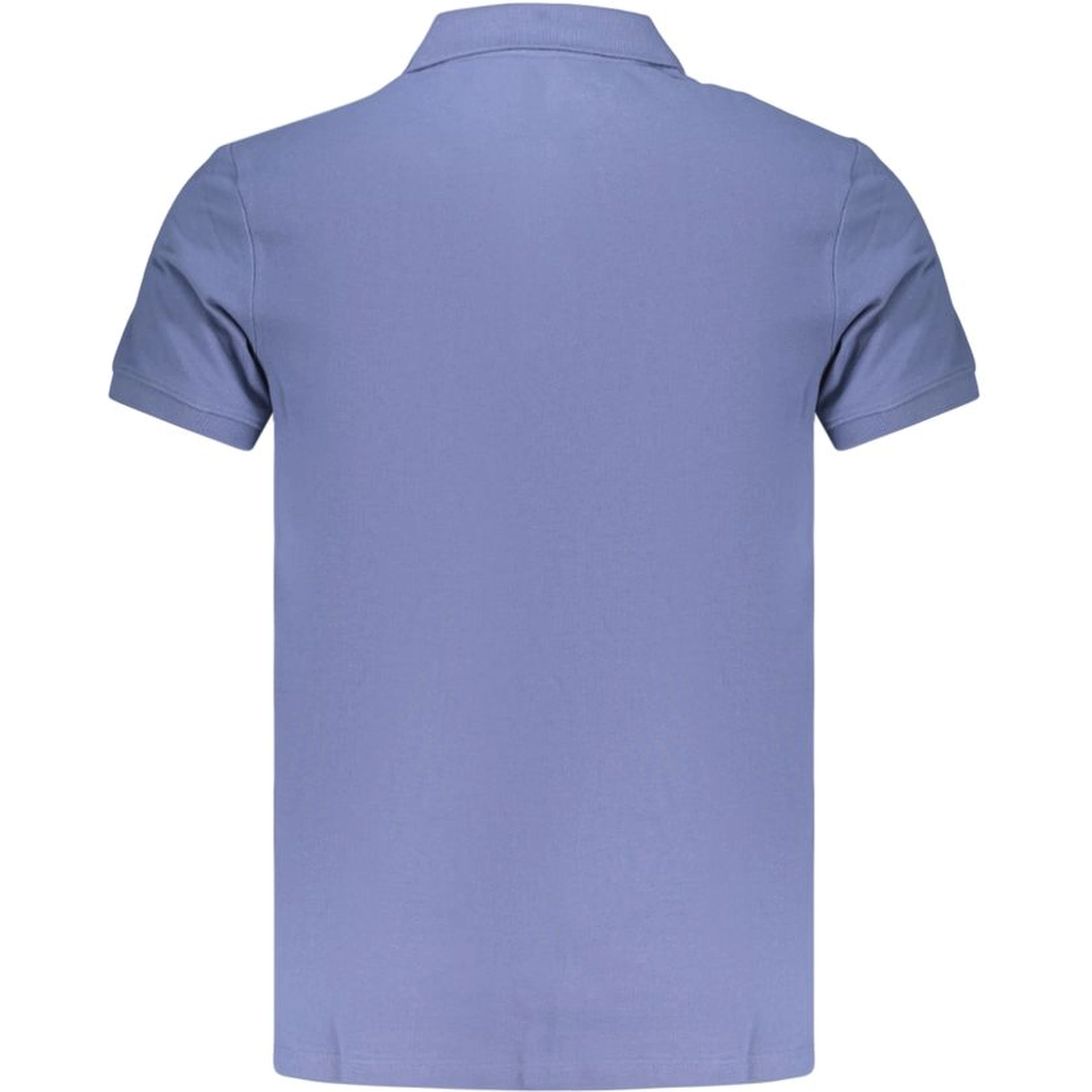 Blue Cotton Men Polo