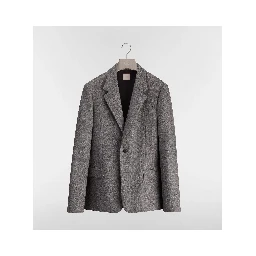 Virgin wool mono breasted blazer jacket