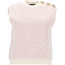 SLEEVELESS TOP WITH JEWEL BUTTONS