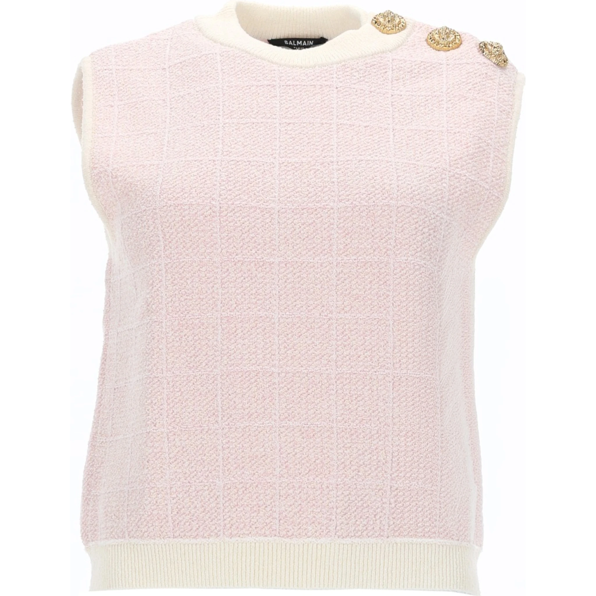 SLEEVELESS TOP WITH JEWEL BUTTONS