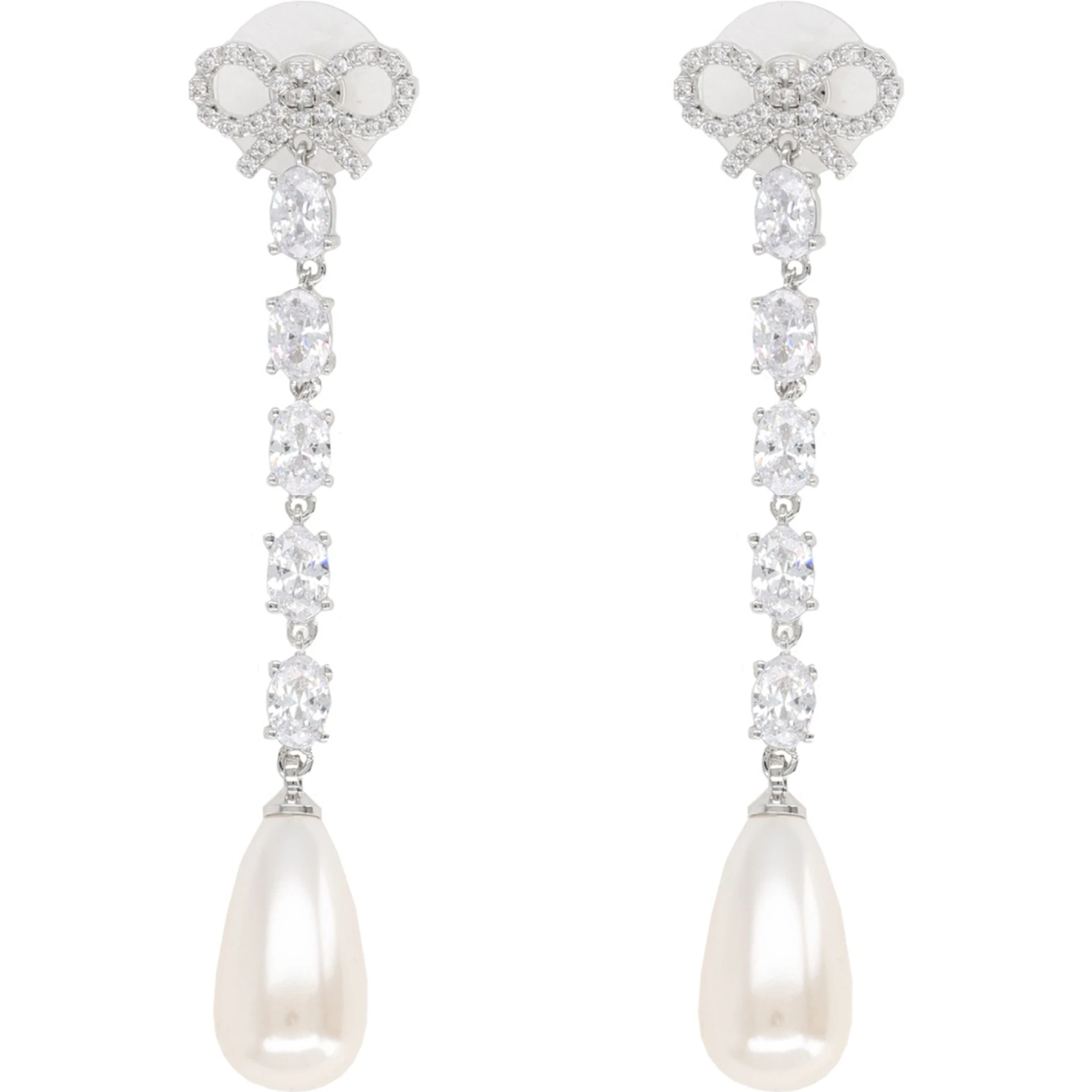 "BOW PEARL DROPLET" EARRINGS