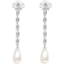 "BOW PEARL DROPLET" EARRINGS