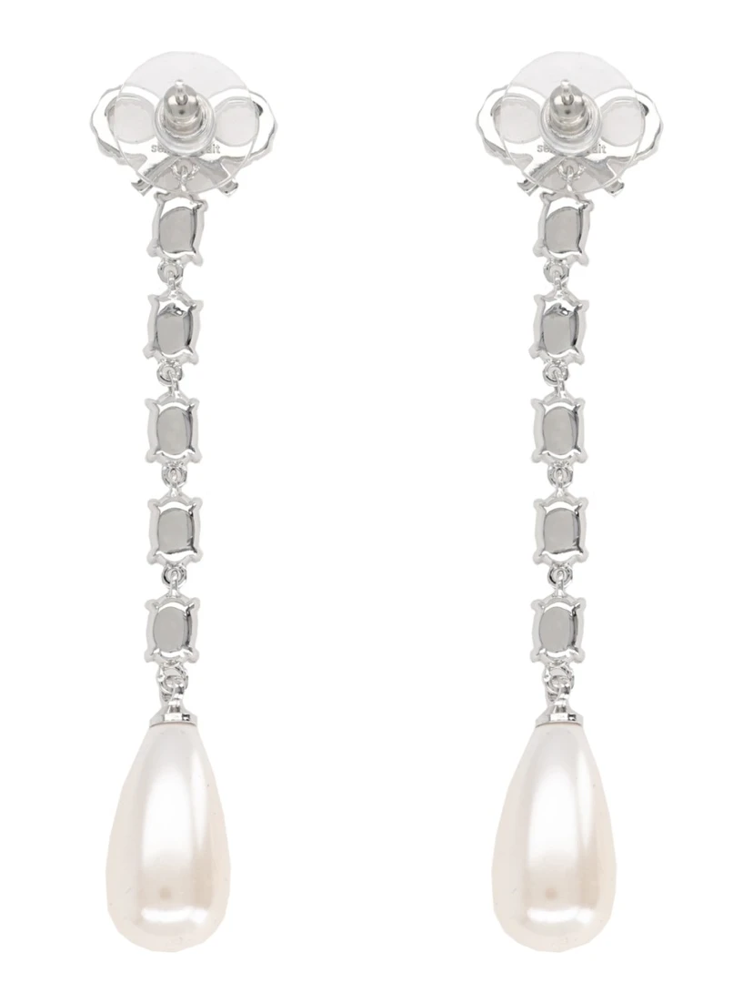 "BOW PEARL DROPLET" EARRINGS