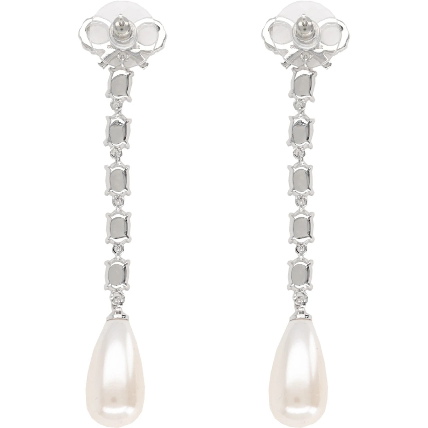 "BOW PEARL DROPLET" EARRINGS