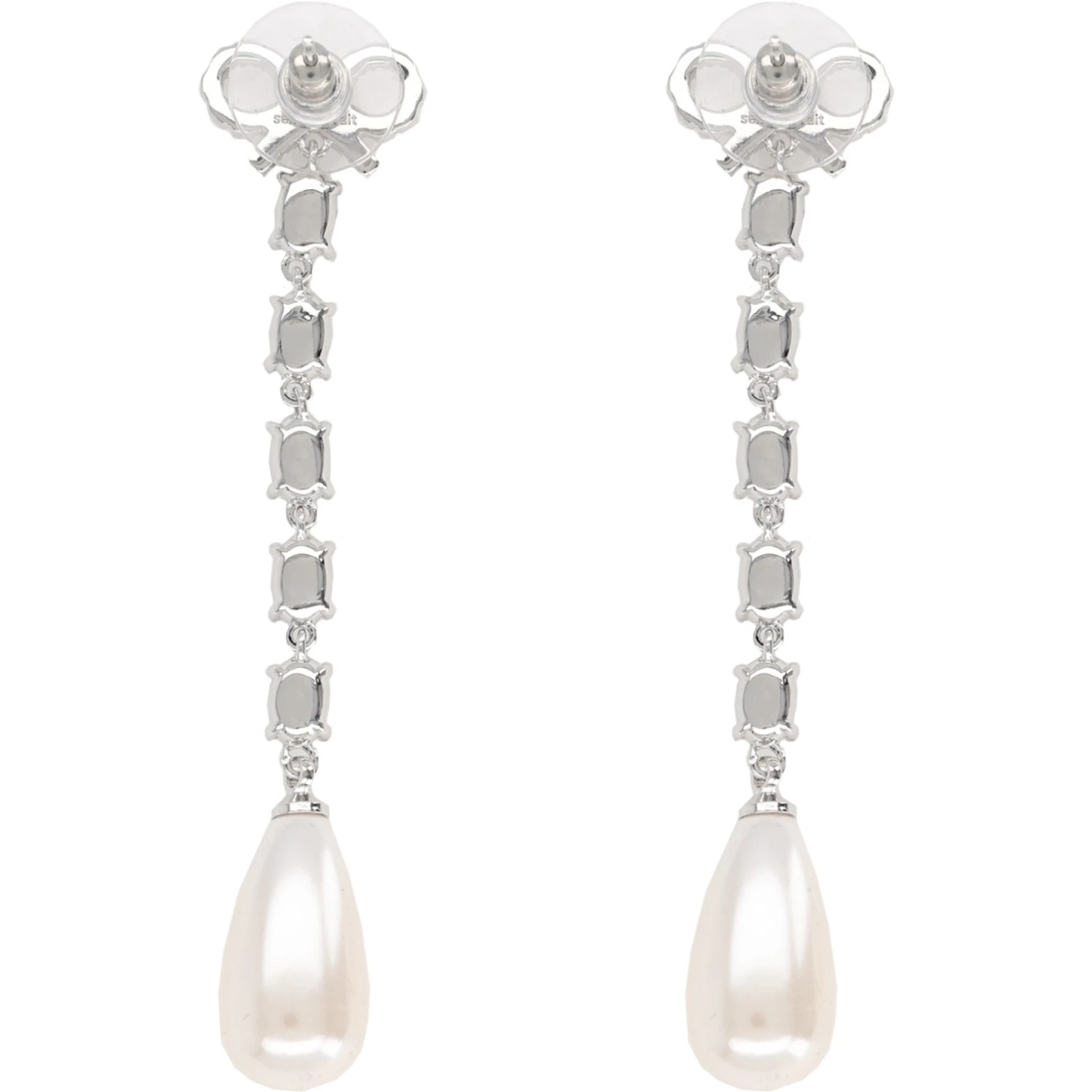 "BOW PEARL DROPLET" EARRINGS