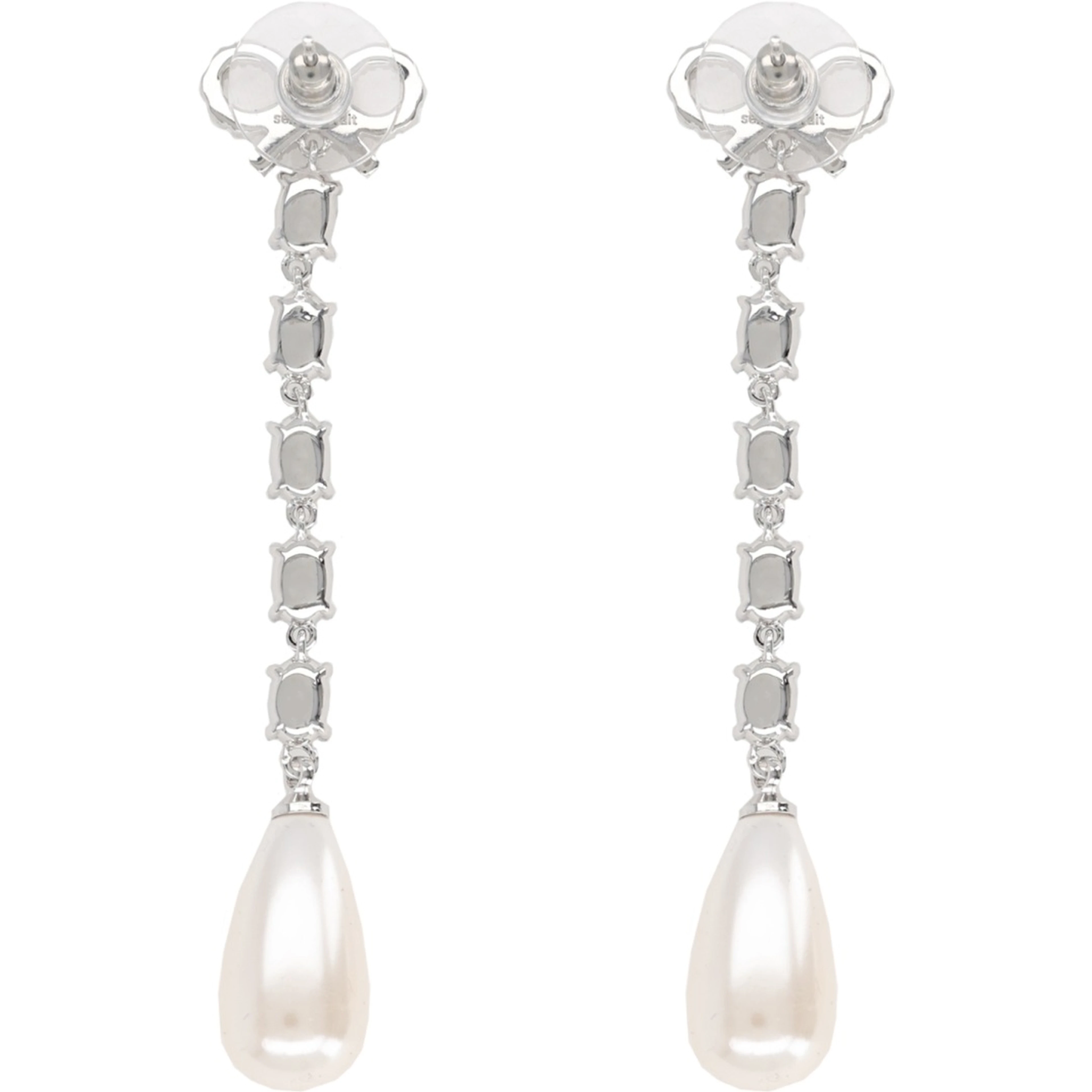 "BOW PEARL DROPLET" EARRINGS
