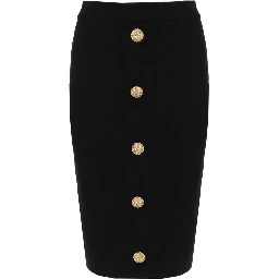 MIDI SKIRT WITH JEWEL BUTTONS