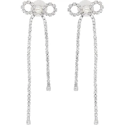 "CRYSTAL DROPLET BOW" EARRINGS