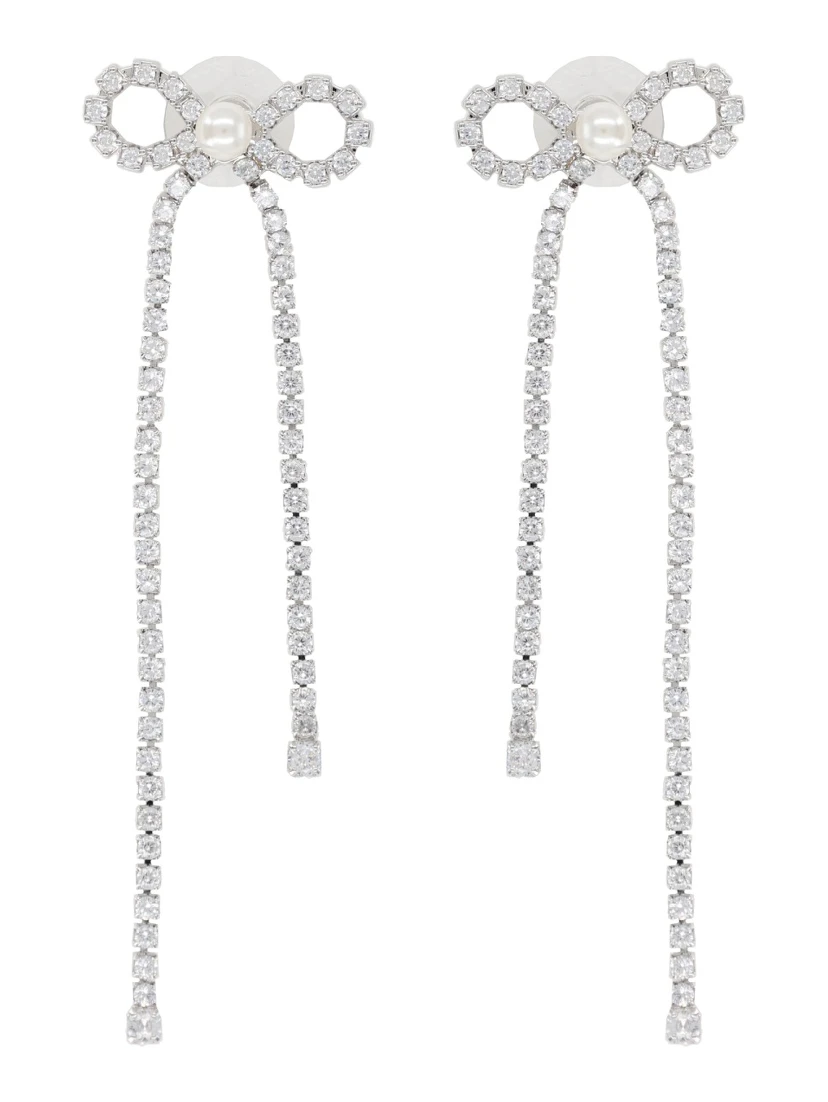 "CRYSTAL DROPLET BOW" EARRINGS
