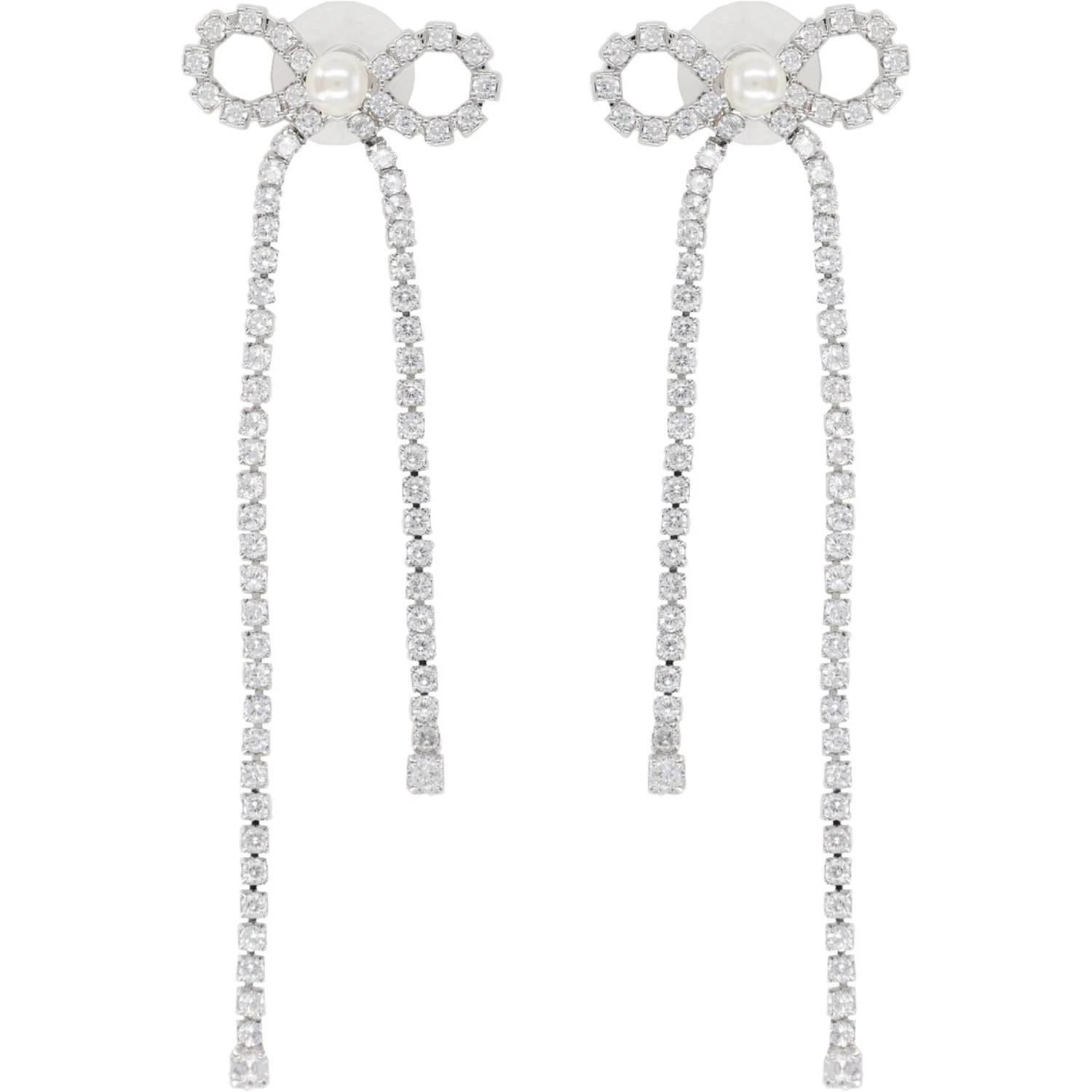 "CRYSTAL DROPLET BOW" EARRINGS