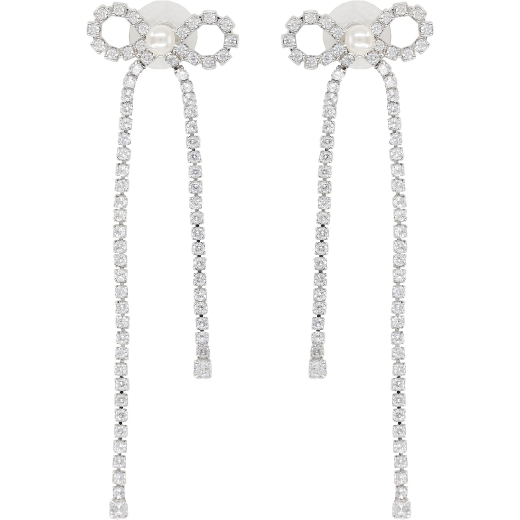 "CRYSTAL DROPLET BOW" EARRINGS