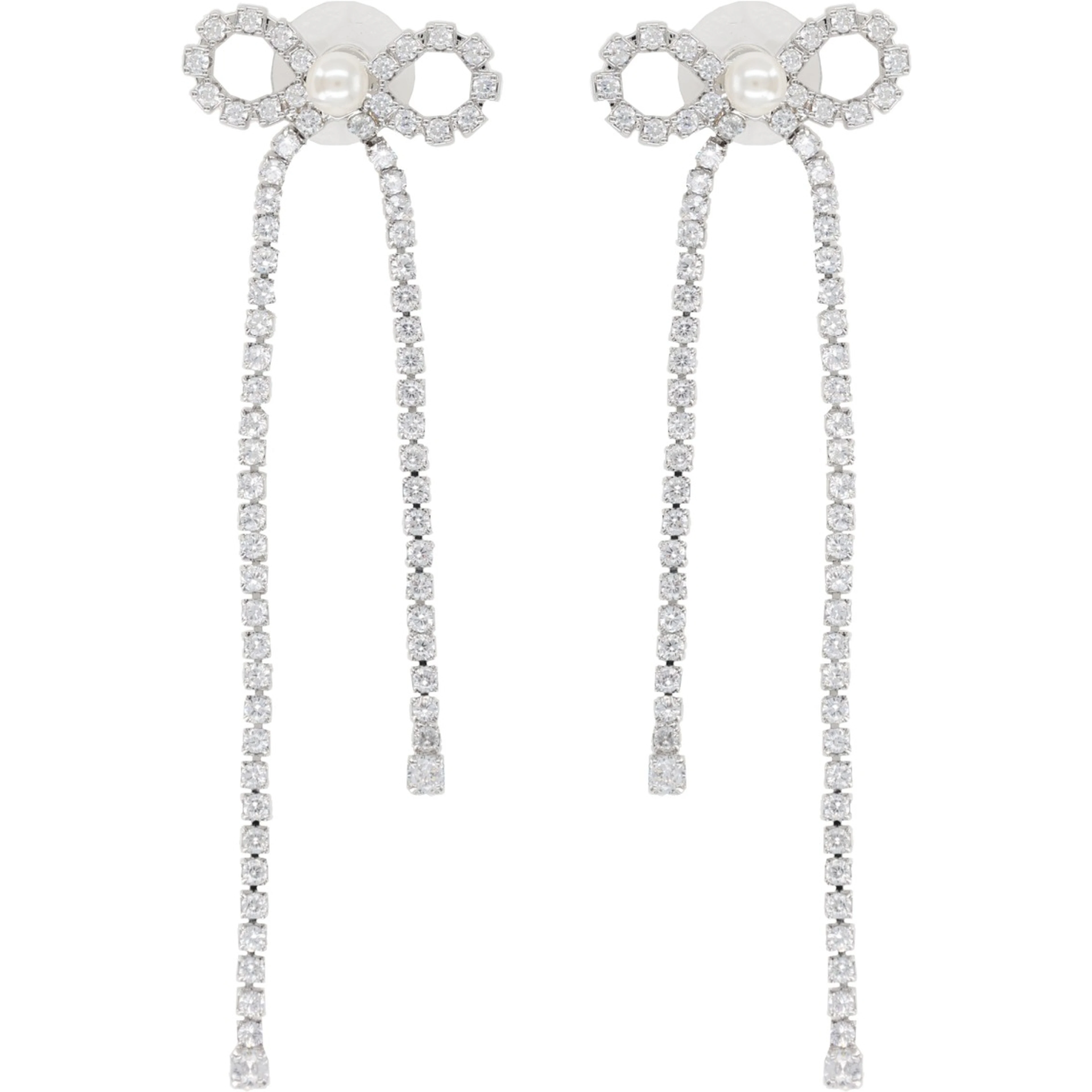 "CRYSTAL DROPLET BOW" EARRINGS