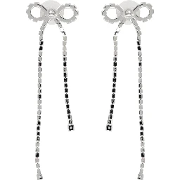 "CRYSTAL DROPLET BOW" EARRINGS