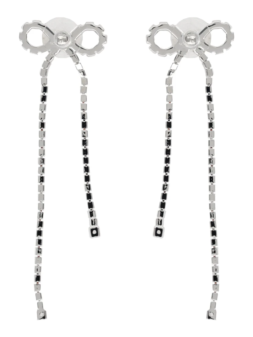 "CRYSTAL DROPLET BOW" EARRINGS