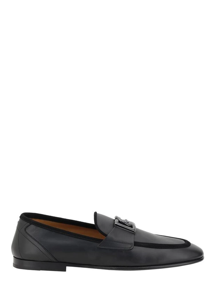 Black Calf Leather Bos Taurus Slip-On Loafers
