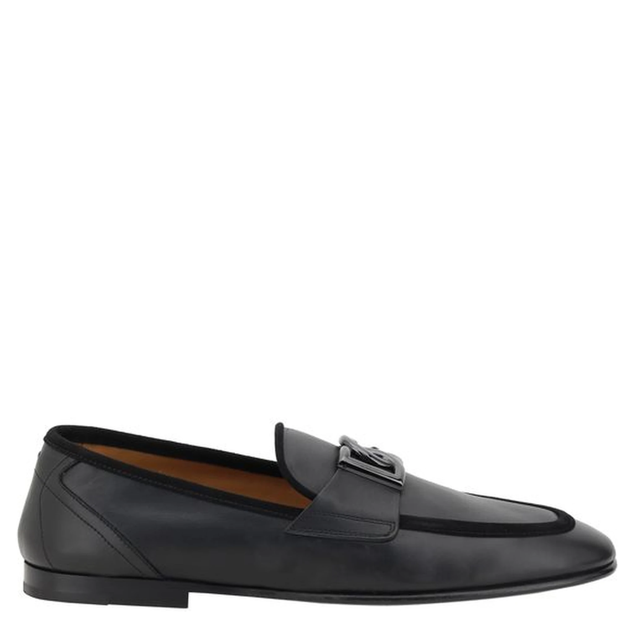 Black Calf Leather Bos Taurus Slip-On Loafers