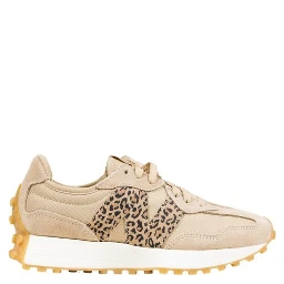 Beige Suede Leather Low Top Sneakers