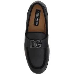 Black Calf Leather Bos Taurus Slip-On Loafers
