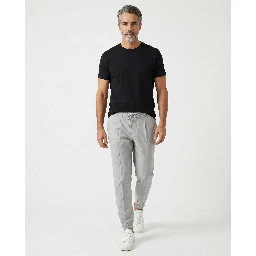 Gray Linen Casual Pants